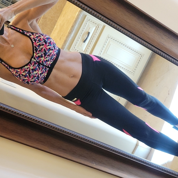 Victoria's Secret Pink black & hot pink leggings, XS - Picture 11 of 16